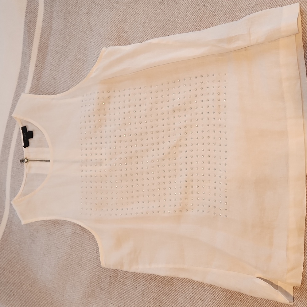 J. Crew Sparkle Sleeveless Linen Top